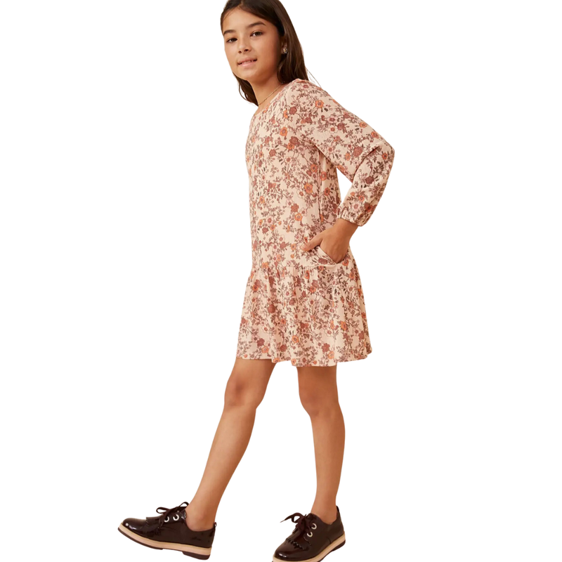 Floral Drop Waist Knit Dress