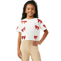Gameday Team Color Sequin Bow T Shirt