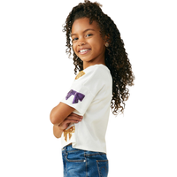 Gameday Team Color Sequin Bow T Shirt