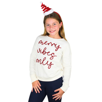 Merry Vibes Red Tinsel Christmas Sweatshirt