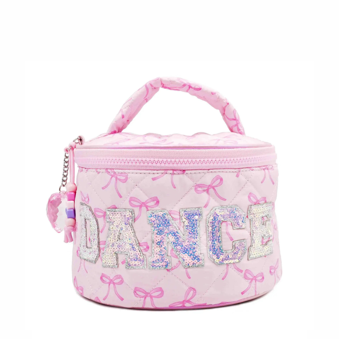 'Dance' Bow Quilted Round Glam Bag