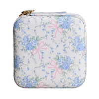 Floral/Pink Bow Jewelry Box - Travel Size