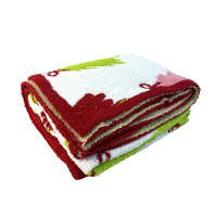 Colorful Christmas Trees Luxe Throw Blanket