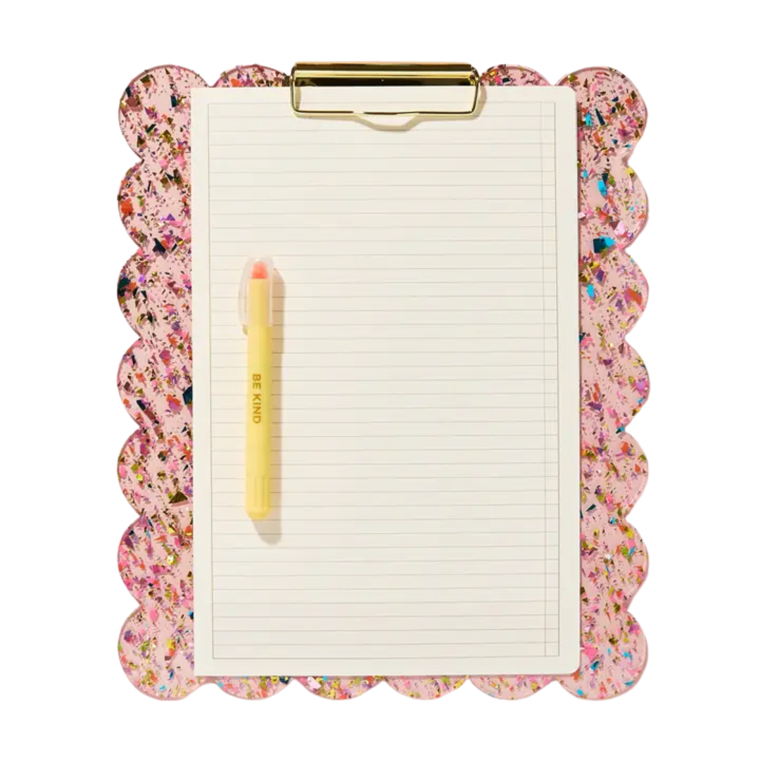 Large Scalloped Clipboard - Happy Confetti