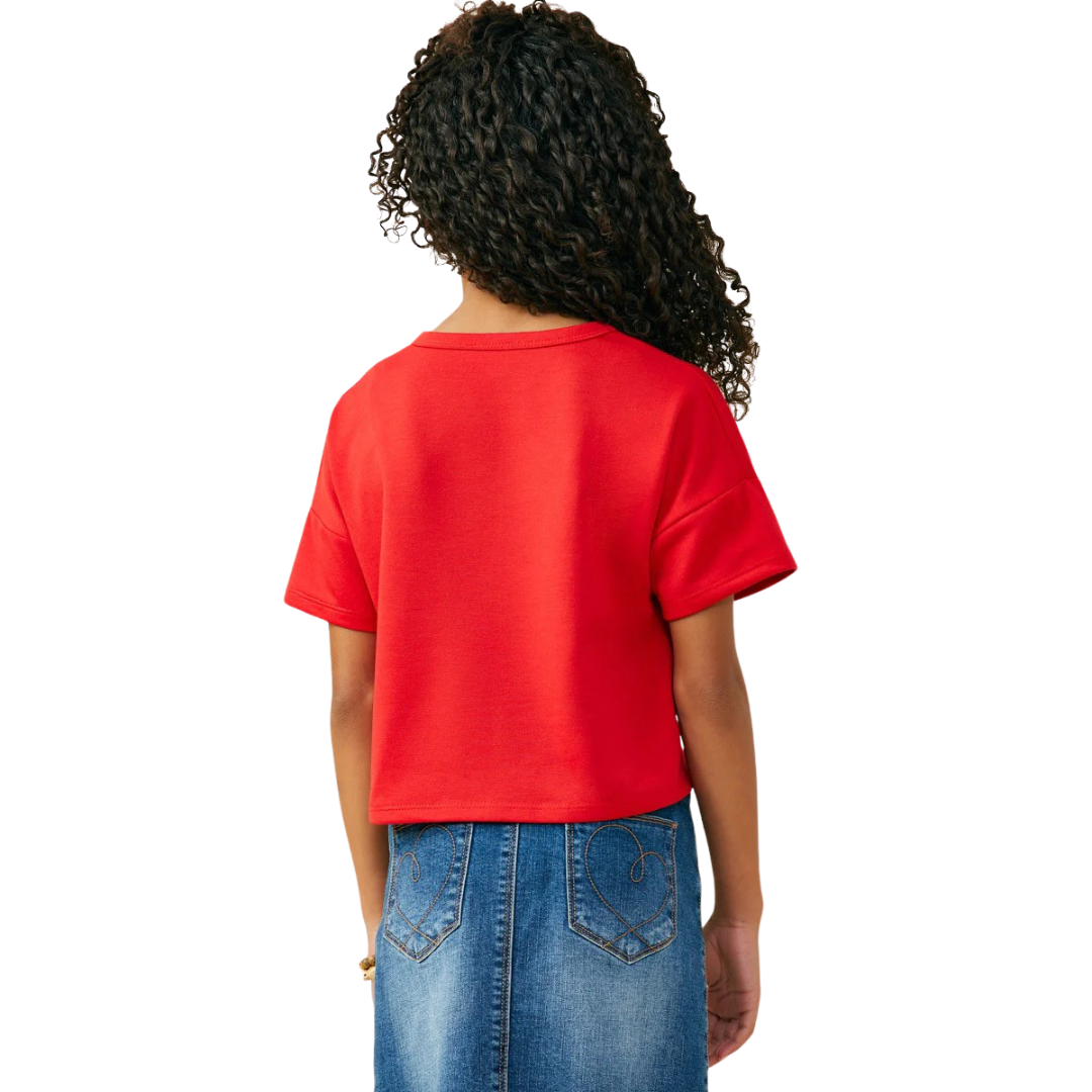 Gameday Sequin Football Patched T Shirt