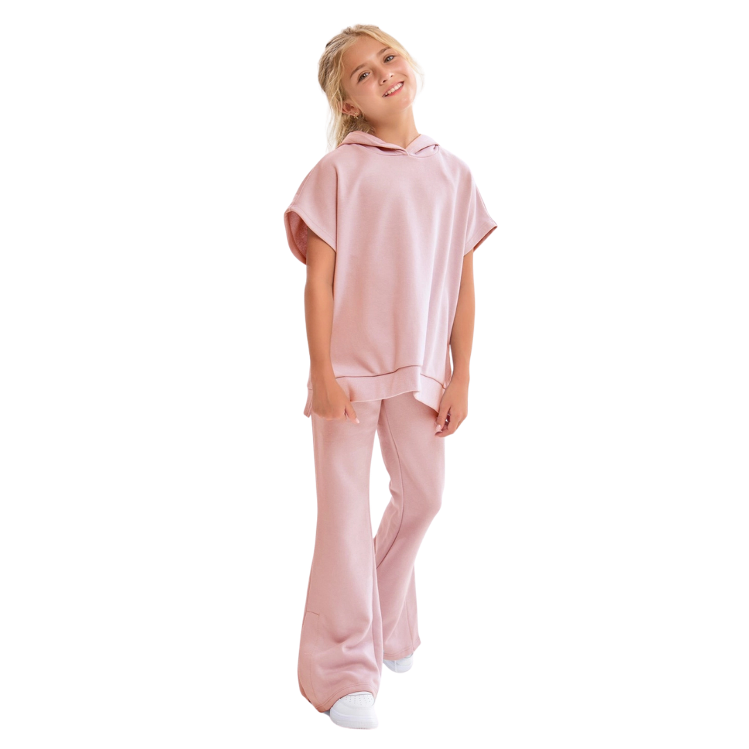 Cotton Terry Slit Hem Pants