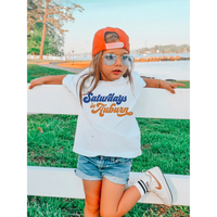 Saturday's in Auburn Bubble Letters Youth Tee