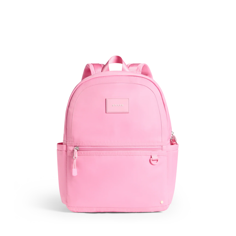 Kane Double Pocket Nylon Backpack - Pink