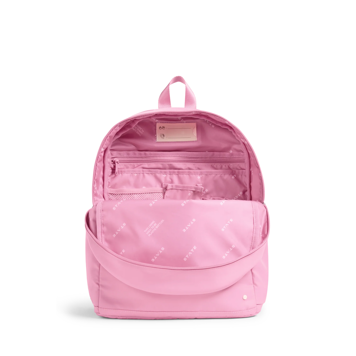 Kane Double Pocket Nylon Backpack - Pink