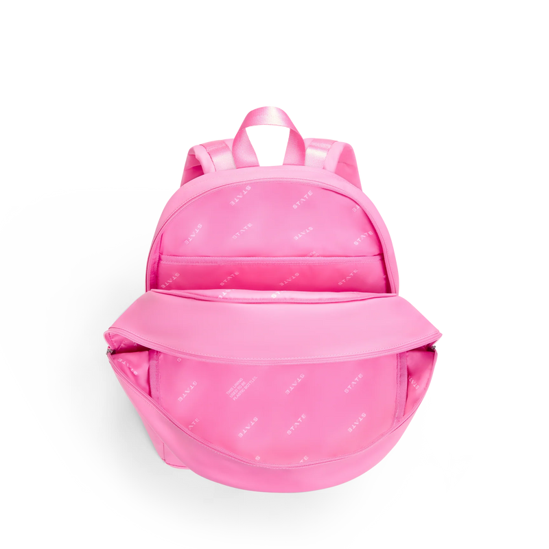 Kane Double Pocket Nylon Backpack - Pink