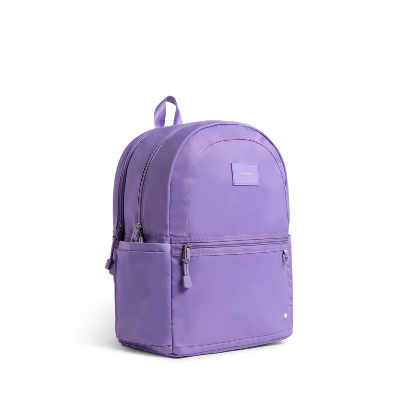 Kane Double Pocket Nylon Backpack - Purple