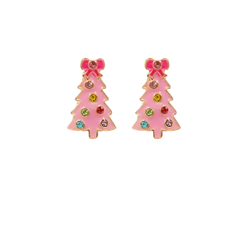 Christmas Tree Enamel Earrings