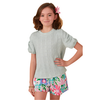 Crinkle Short Sleeve Top