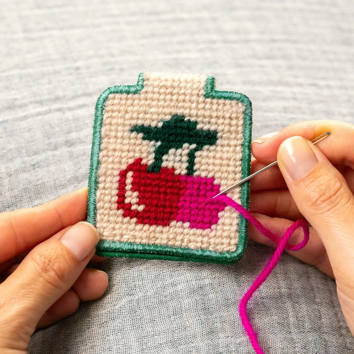 Needlepoint Keychain Kit - Cherries