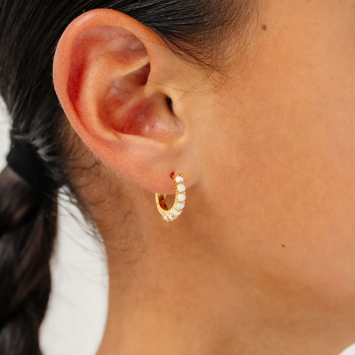 Opal Hoop Earrings