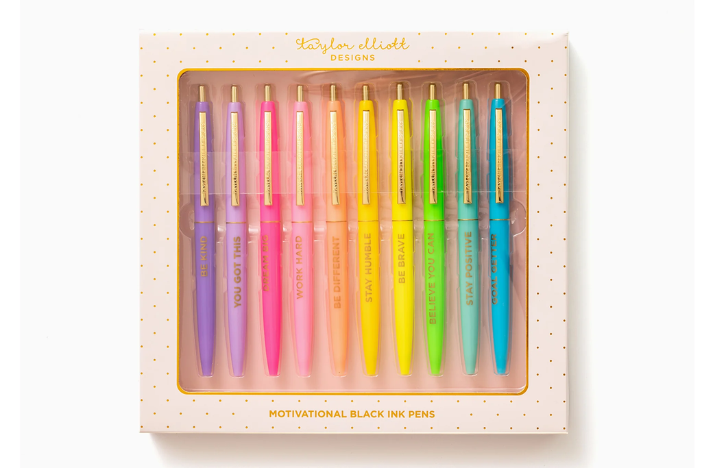 5PCS MOTIVATIONAL PENS Colorful Girl Power Click Pen for Gift