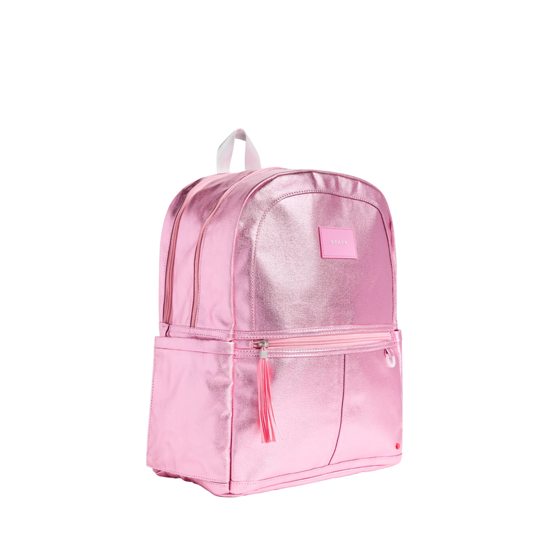 Kane Double Pocket Backpack - Pink/Silver