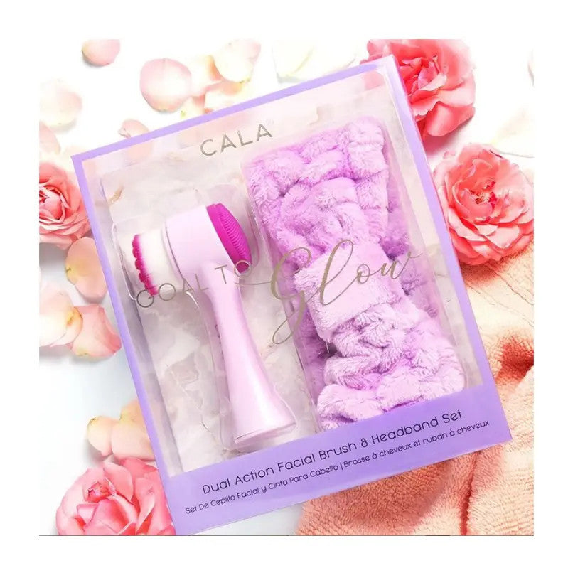 Goal to Glow Facial Brush & Headband Set - Purple
