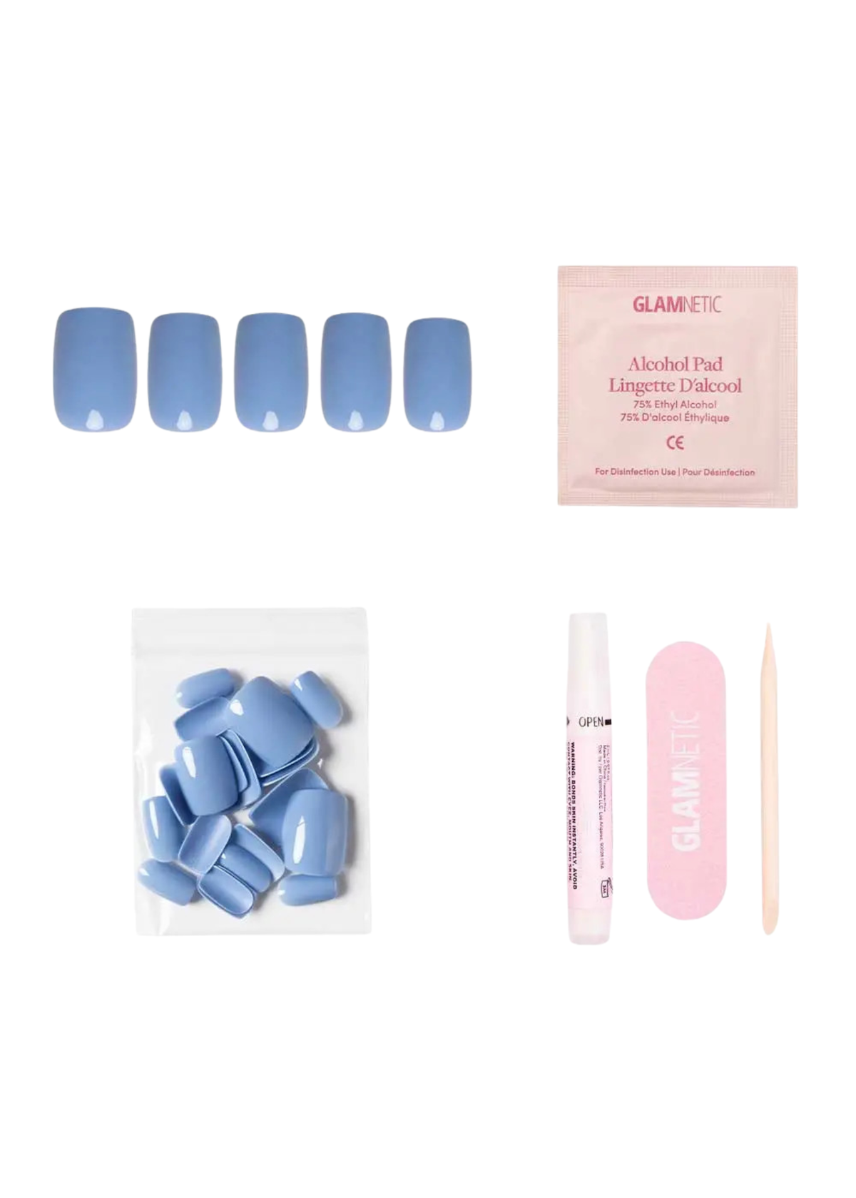 Cashmere Blue Press-On Nails Holiday | Short Squoval
