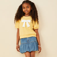 Contrast Bow Knit Top