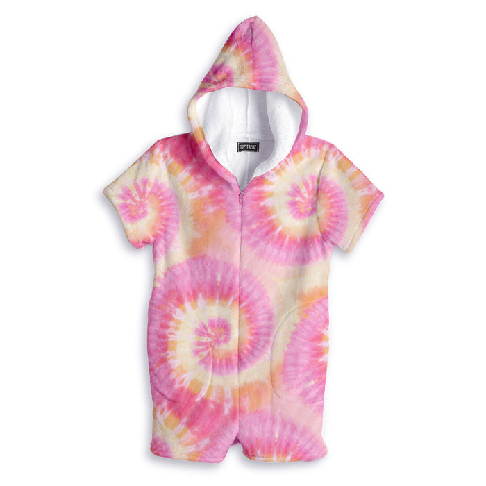 Pink Lemonade Tie Dye Fuzzy Romper