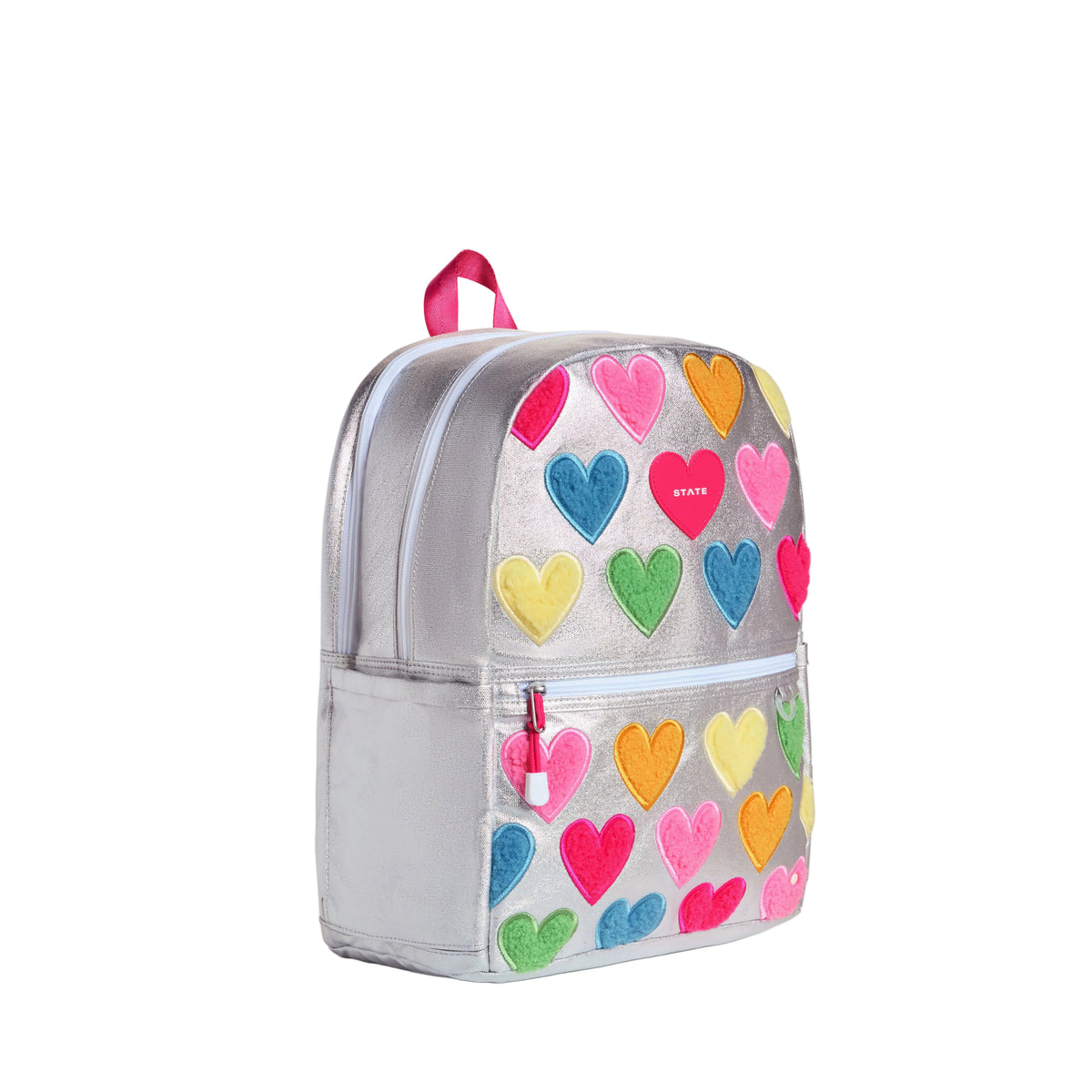 Kane Double Pocket Backpack - Happy Fuzzy Hearts