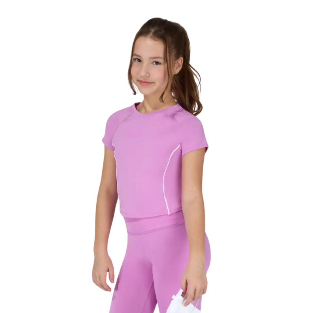 Girls Contrast Piping Top