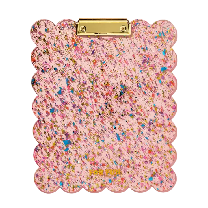 Large Scalloped Clipboard - Happy Confetti