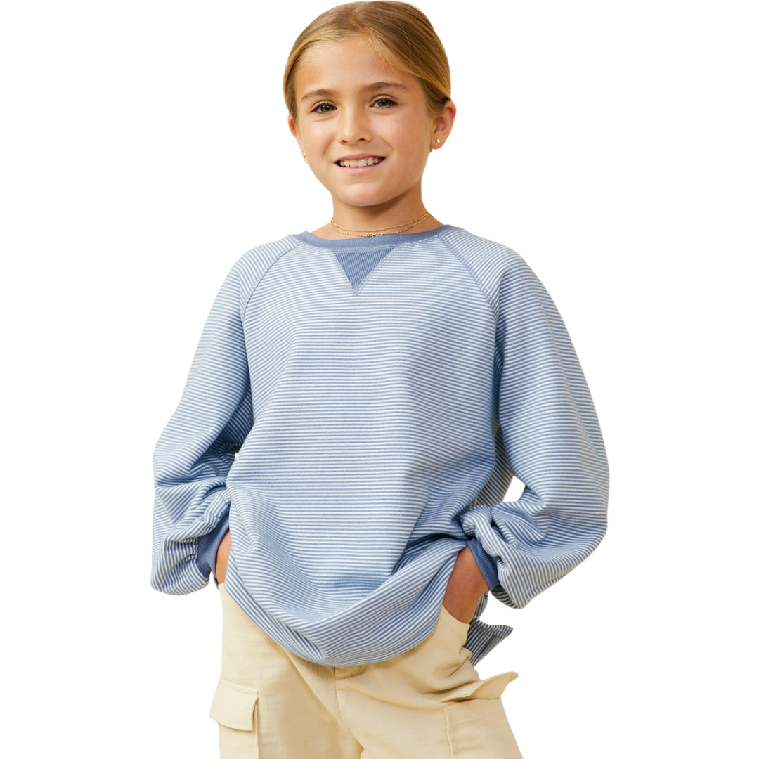 Puff Sleeve Contrast Banded Top