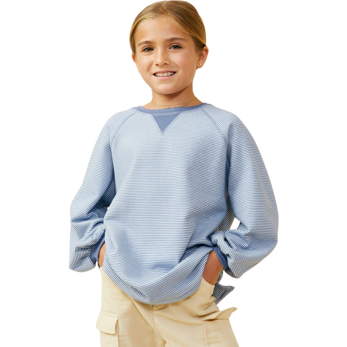 Puff Sleeve Contrast Banded Top