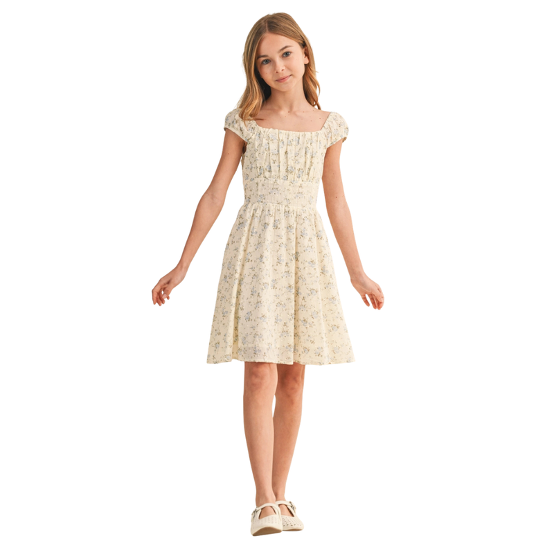 Ruched Shoulder Mini Dress