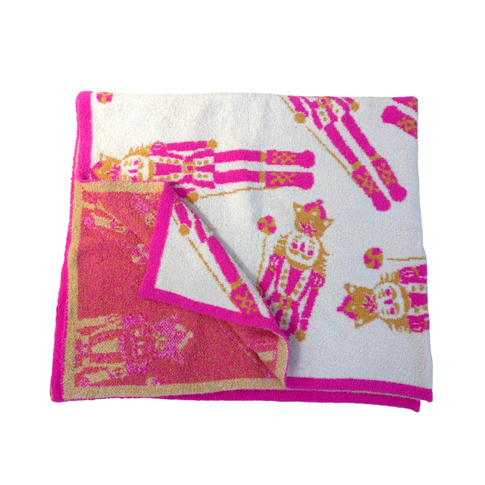 Pink Nutcracker Luxe Throw Blanket
