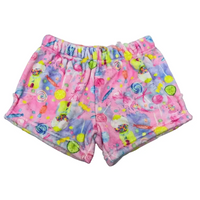 Colorful children's shorts with candy patterns