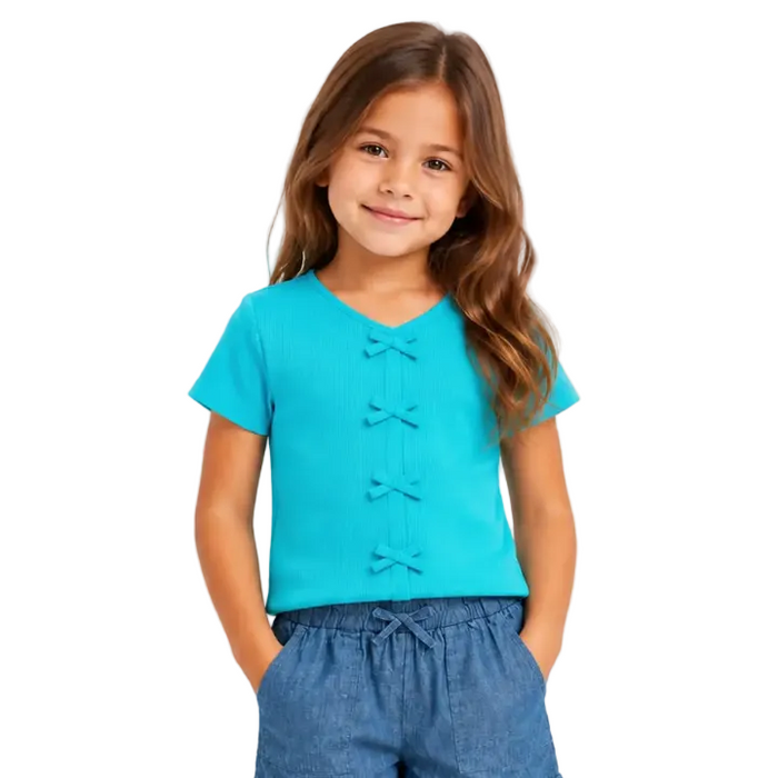 Chambray Short With Bow Front