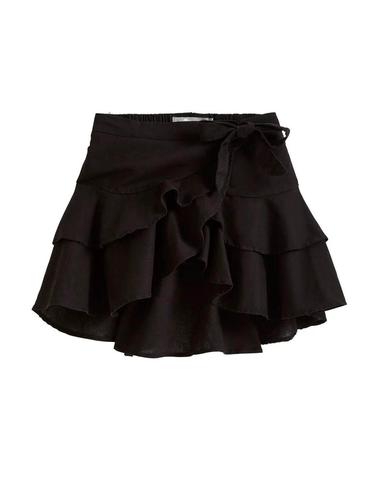 Ruffled Tier Self Tie Skirt