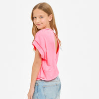 Overlap Open Back Reverse Stitched Top