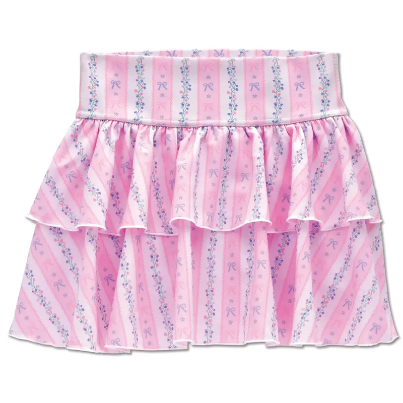 Floral Stripes Skort
