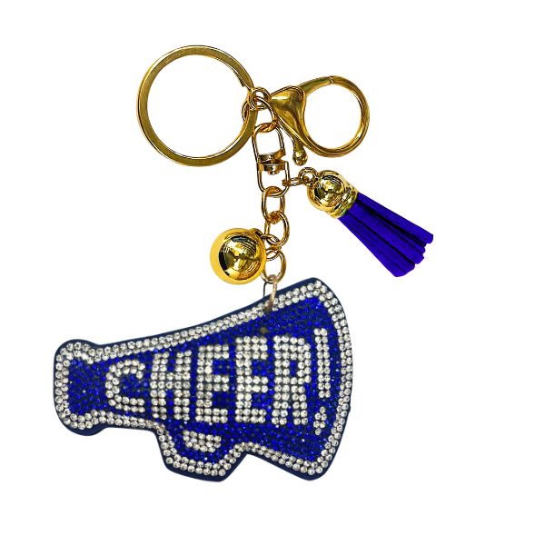 Rhinestone Keychain | Cheer Blue