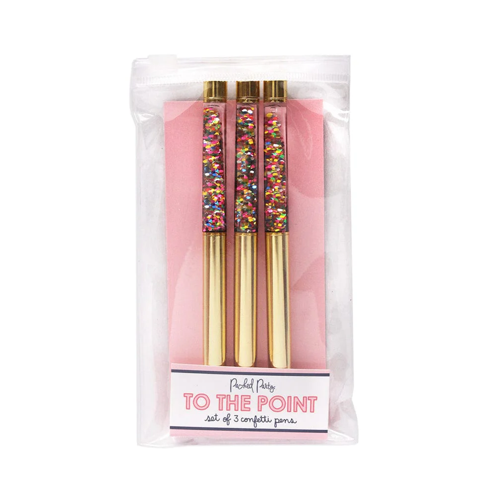 Rainbow Confetti Pen Set