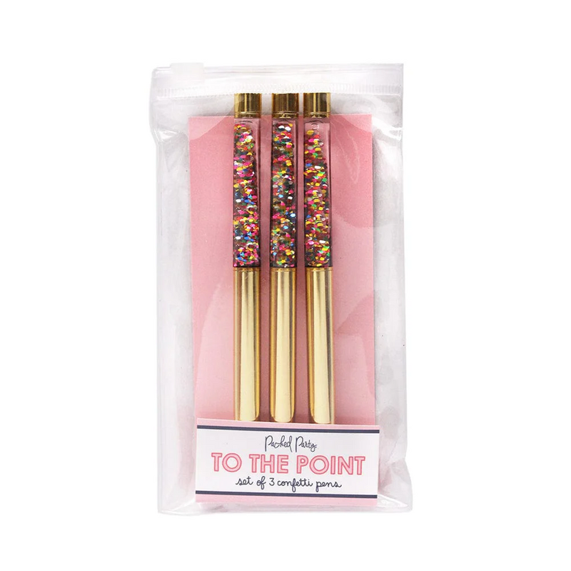 Rainbow Confetti Pen Set