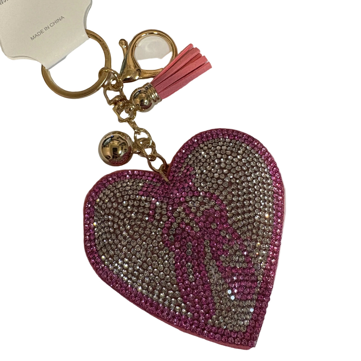 Rhinestone Keychain | Ballet Shoe Heart