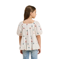 Floral Puff Sleeve Tiered Top