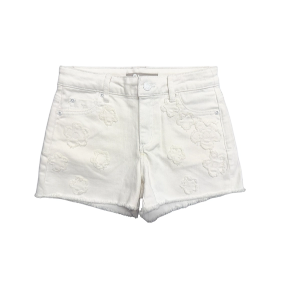 Floral Patch Fray Hem Shorts