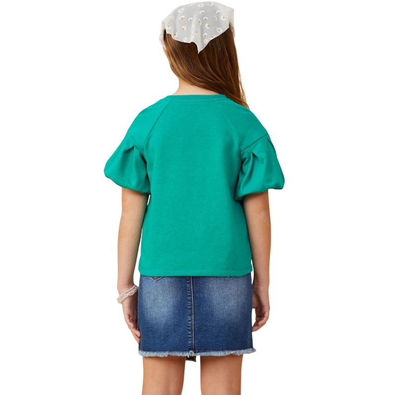 Puff Sleeve French Terry Top