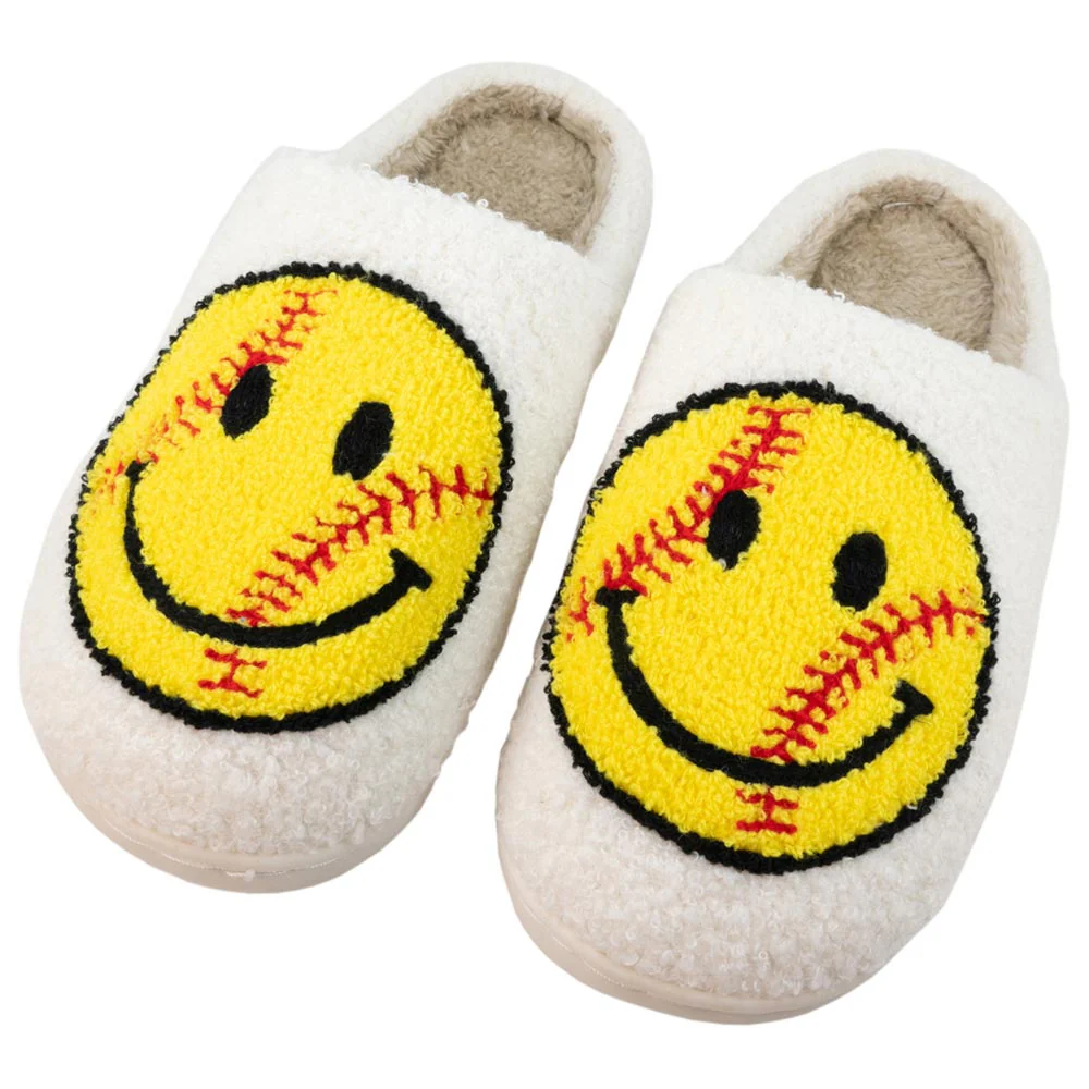 Softball Happy Face Slippers