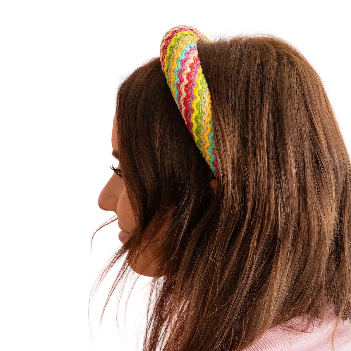 Rattan Padded Headband - Colorful Waves - Ava
