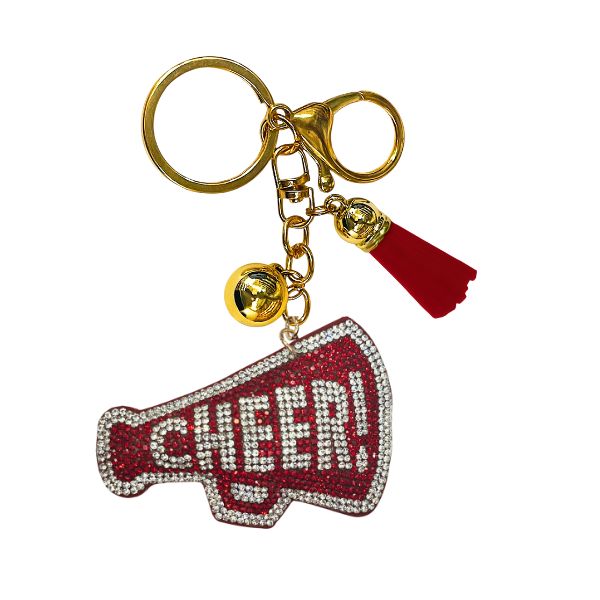 Rhinestone Keychain | Cheer Red
