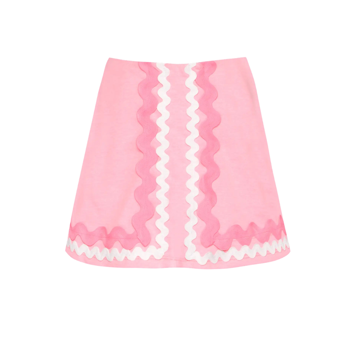 Rick Rack Trimmed Flared Hem Skort