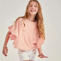 Ruffle Sleeves Loose-Fit Knit Top