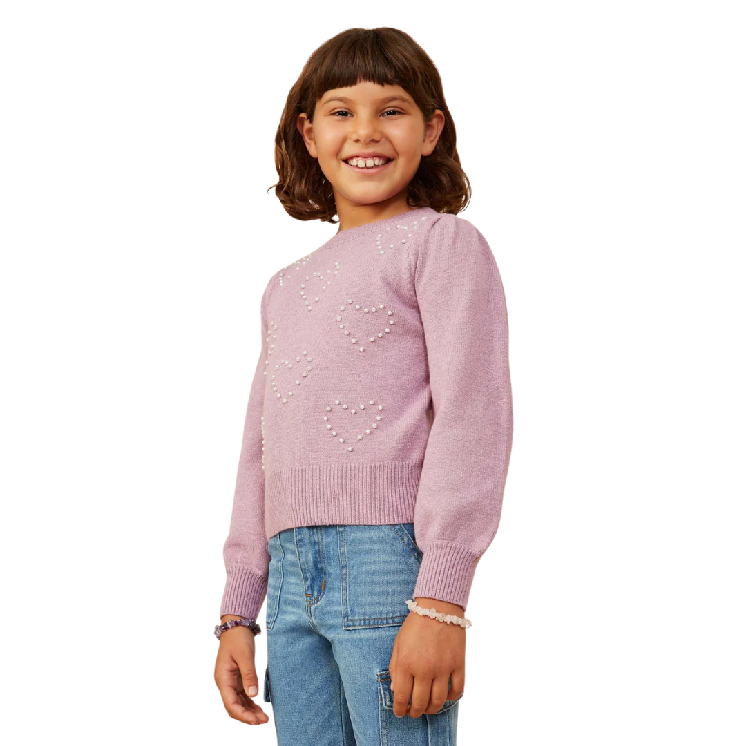 Pearl Hearts Pullover Sweater